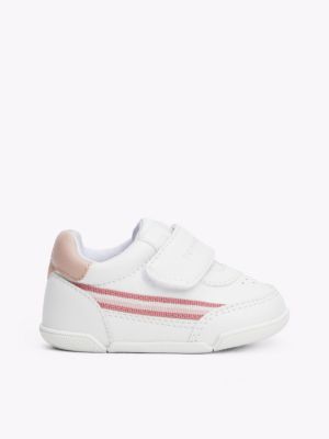 white hook and loop trainers for girls tommy hilfiger