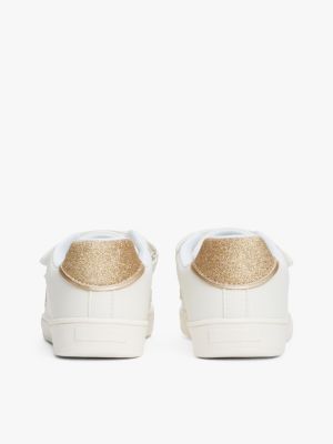 white hook and loop trainers for girls tommy hilfiger