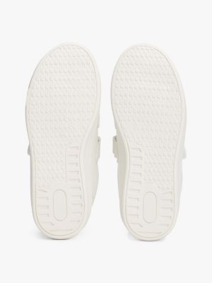 white hook and loop trainers for girls tommy hilfiger