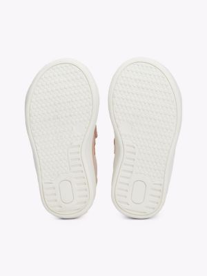 baskets à lacets et scratch rose pour filles tommy hilfiger