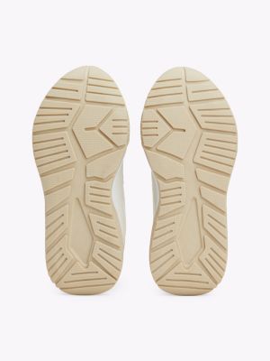beige mesh lace-up trainers for girls tommy hilfiger