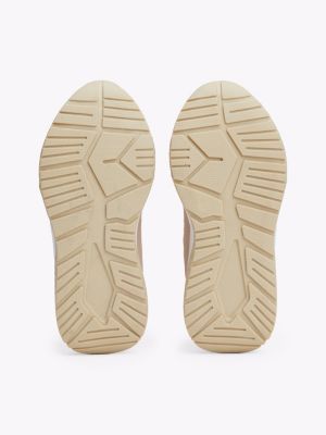 rosa lace-up sneaker mit mesh-einsätzen für mädchen - tommy hilfiger