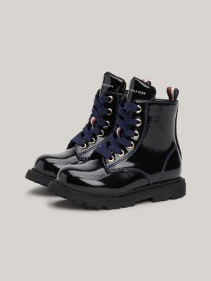 blue lace-up ankle boots for girls tommy hilfiger