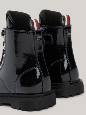 blue lace-up ankle boots for girls tommy hilfiger