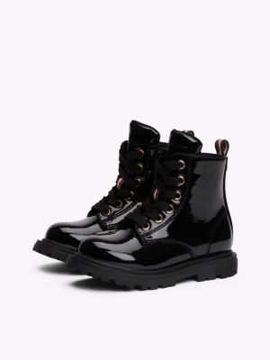 black lace-up ankle boots for girls tommy hilfiger