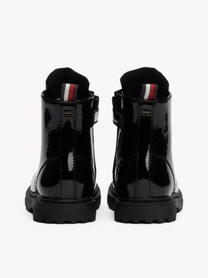 black lace-up ankle boots for girls tommy hilfiger