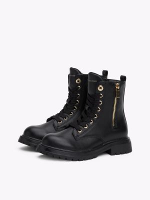 black lace-up ankle boots for girls tommy hilfiger