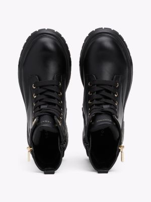 black lace-up ankle boots for girls tommy hilfiger