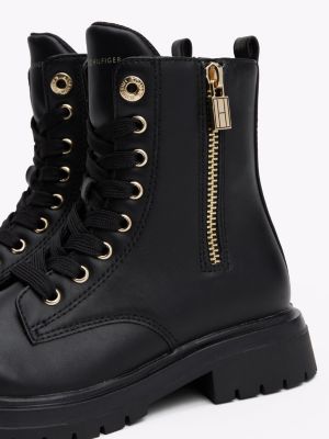 black lace-up ankle boots for girls tommy hilfiger