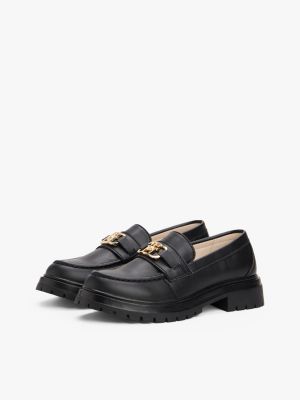 schwarz loafer mit rutschhemmender sohle für mädchen - tommy hilfiger