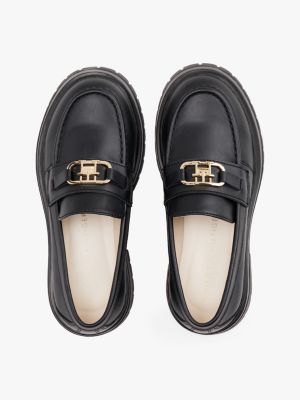 schwarz loafer mit rutschhemmender sohle für mädchen - tommy hilfiger