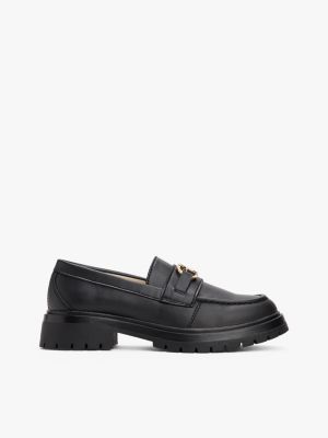 schwarz loafer mit rutschhemmender sohle für mädchen - tommy hilfiger