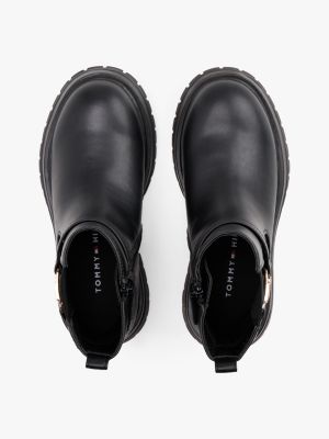 schwarz chelsea-boots mit rutschhemmender sohle für mädchen - tommy hilfiger