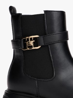 schwarz chelsea-boots mit rutschhemmender sohle für mädchen - tommy hilfiger