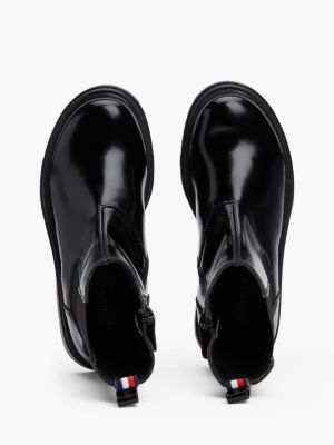 black patent chelsea boots for girls tommy hilfiger