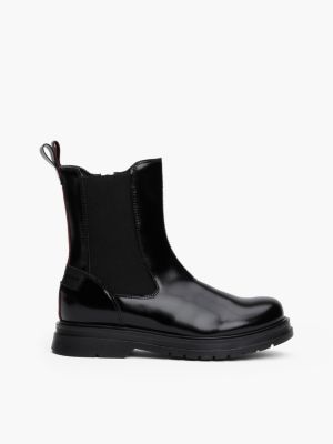 black patent chelsea boots for girls tommy hilfiger