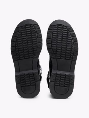 blau lace-up stiefelette mit lack-finish für mädchen - tommy hilfiger
