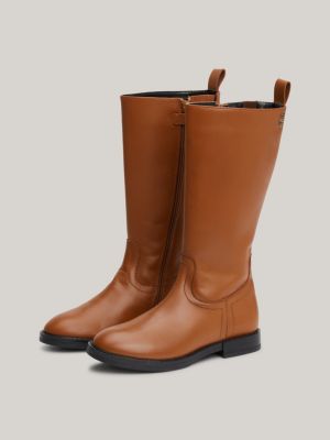 brown leather boots for girls tommy hilfiger