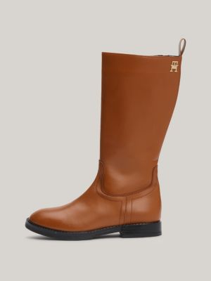 brown leather boots for girls tommy hilfiger