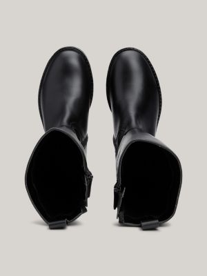 black leather boots for girls tommy hilfiger