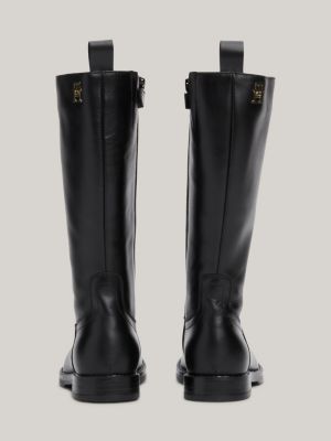 bottines en cuir noir pour filles tommy hilfiger