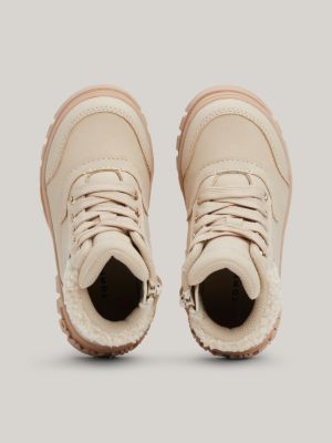 bottines à lacets beige pour filles tommy hilfiger