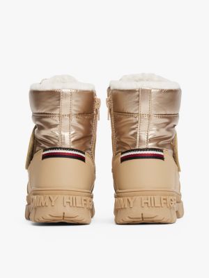 gold faux fur boots for girls tommy hilfiger