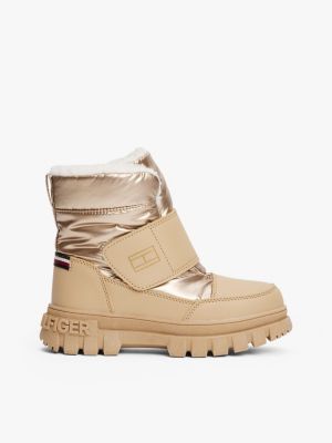 gold faux fur boots for girls tommy hilfiger