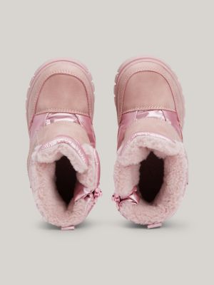 pink faux fur boots for girls tommy hilfiger