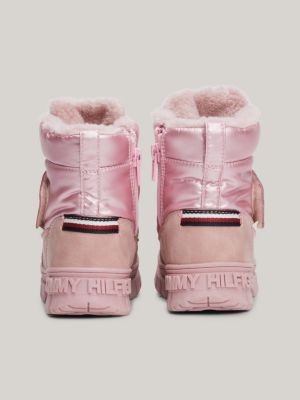 pink faux fur boots for girls tommy hilfiger