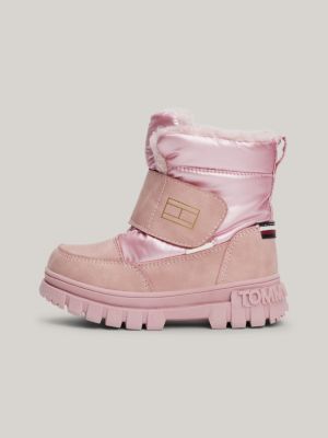 pink faux fur boots for girls tommy hilfiger