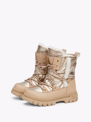 gold faux fur boots for girls tommy hilfiger