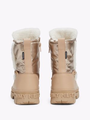 gold faux fur boots for girls tommy hilfiger