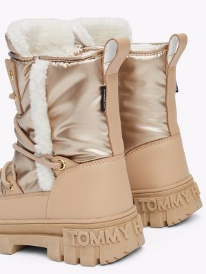 gold faux fur boots for girls tommy hilfiger