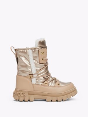 gold faux fur boots for girls tommy hilfiger