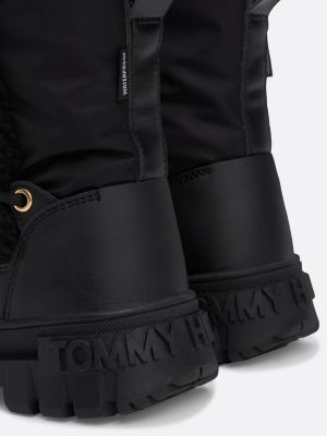 stivali con pelliccia sintetica nero da bambine tommy hilfiger