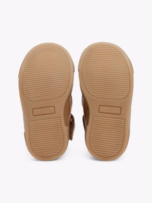 braun high-top sneaker aus leder für gender-inclusive kinder - tommy hilfiger