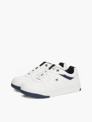 white lace-up trainers for kids gender inclusive tommy hilfiger