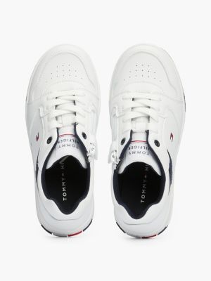 white lace-up trainers for kids gender inclusive tommy hilfiger