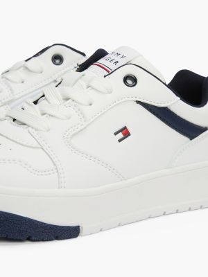 white lace-up trainers for kids gender inclusive tommy hilfiger