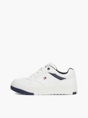 white lace-up trainers for kids gender inclusive tommy hilfiger