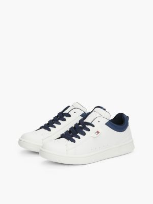 white lace-up trainers for kids gender inclusive tommy hilfiger