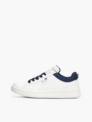 white lace-up trainers for kids gender inclusive tommy hilfiger