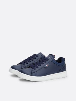 blue lace-up trainers for kids gender inclusive tommy hilfiger