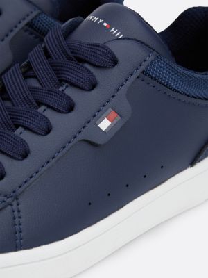 blue lace-up trainers for kids gender inclusive tommy hilfiger