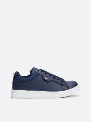 blue lace-up trainers for kids gender inclusive tommy hilfiger