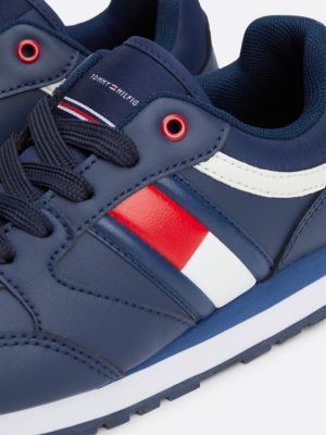 blue flag lace-up trainers for kids gender inclusive tommy hilfiger