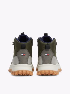 grey signature tape high-top trainers for boys tommy hilfiger