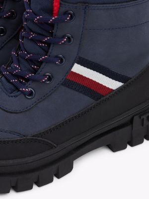 blau ankle boot mit kunstpelz für gender-inclusive kinder - tommy hilfiger