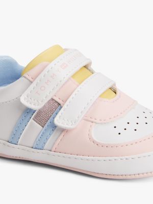 multi colour-blocked glitter trainers for girls tommy hilfiger